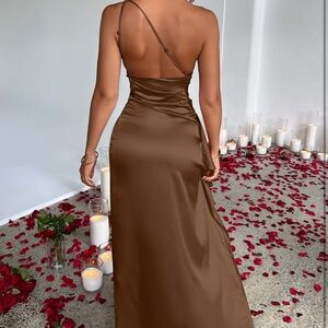 Memoriesea Women's Sexy One Shoulder High Split Dress